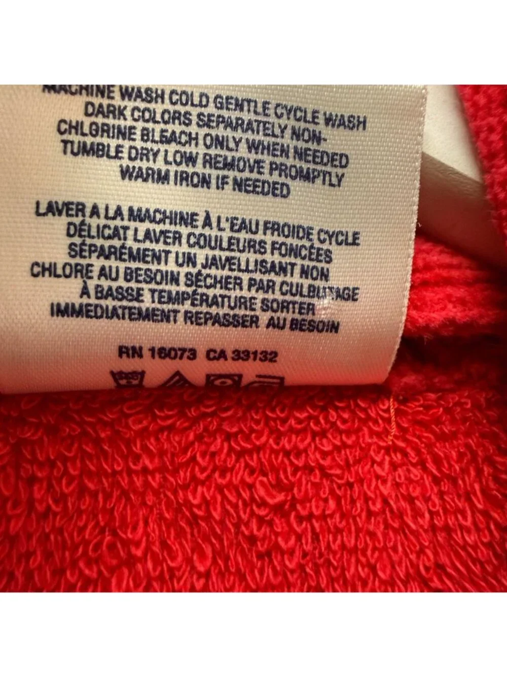 TOMMY HILFIGER Mens Bath Robe One Size Red Terry Cloth Shawl Collar Cotton